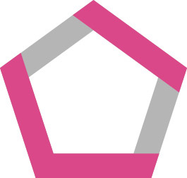 ペンタゴン歯ブラシのハンドルの断面五角形